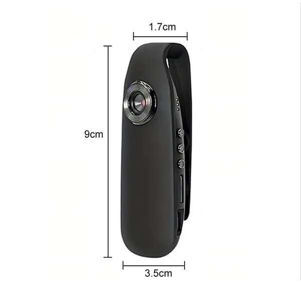 Mini Body Camera 1080P HD Loop Videoopptaker inkl. 32GB SD-kort Black