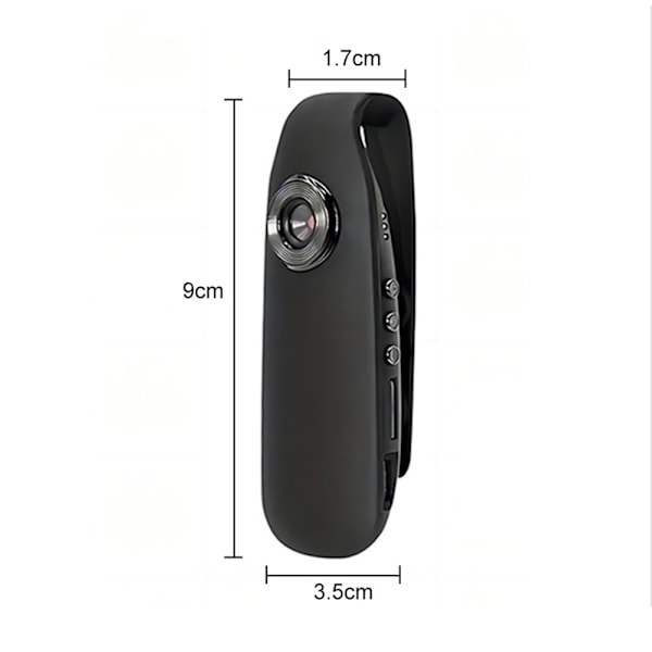 Mini Body Kropps Kamera 1080P HD Loop Recording Video Recorder inkl 32GB SD-kort Svart