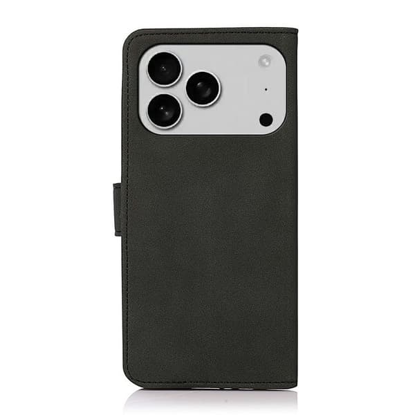 KHAZNEH Puhelimen lompakkokotelo jalustalla iPhone 18 Pro Max / 17 Pro Max puhelimille Black