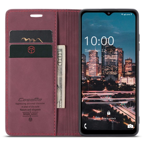 CASEME Retro Pung Taske til Samsung Galaxy A34 - Vinrød Red