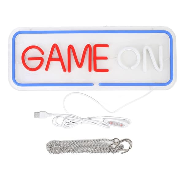 Romdekorasjon Gaming LED Neonlys Veggdekorasjon Spillrom Atmosfære Lampe White