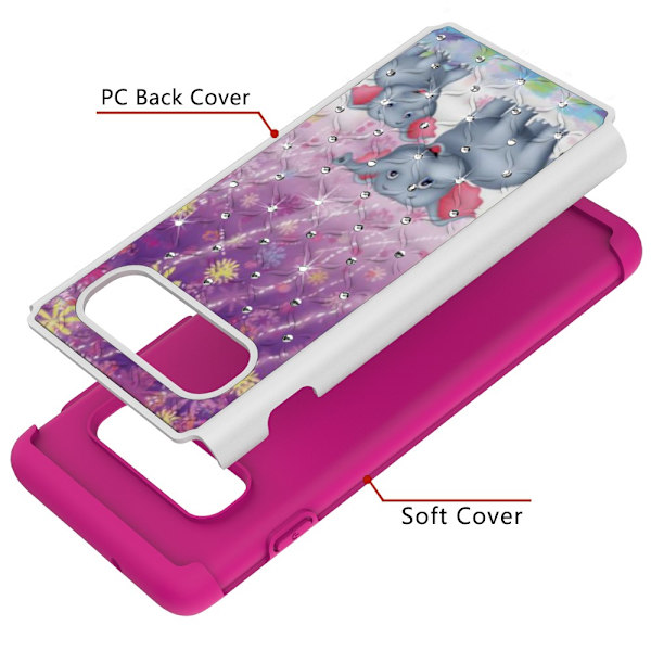 Samsung Galaxy S10 TPU-deksel Armor Ekstra Holdbart - Elefanter Black