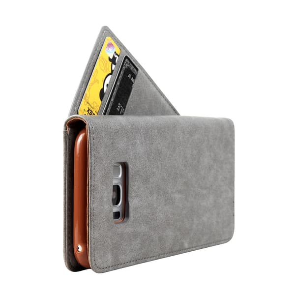 CMAI2 Litchi Lommebok - cover til Samsung Galaxy S8 - Grå Black