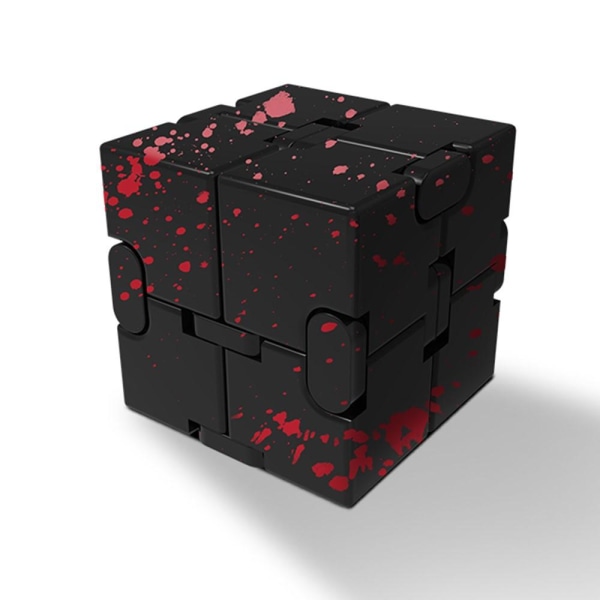 Fidget Toy Avslappning Infinite Cube Metall Flip Kub Svart-Röd Röd