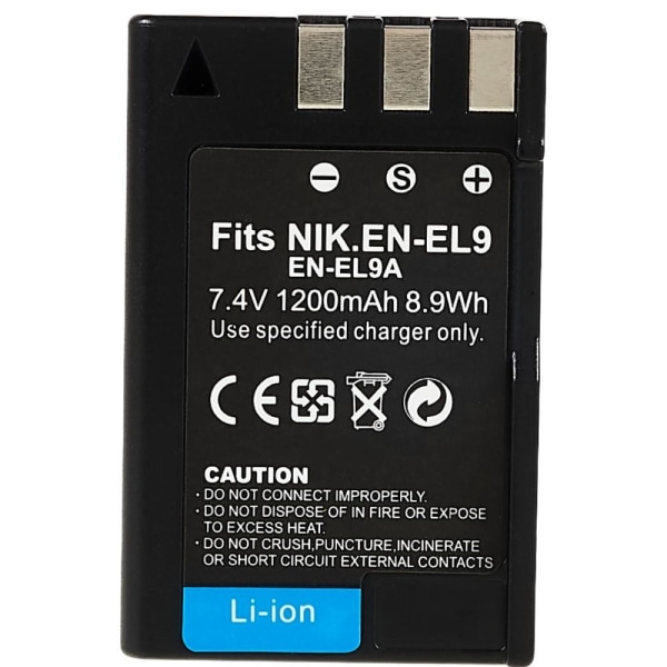 EN-EL9 Batteri till Nikon D40 / D40X / D3000 / D5000 / D60 Etc Svart