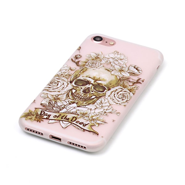 iPhone 7 4,7" Skal Glow in the dark - Day of the Dead Lila