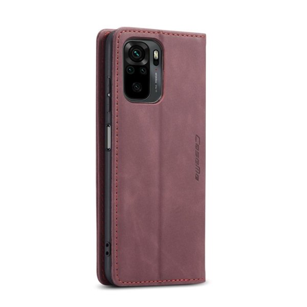 CASEME Retro Lommebok Etui for Xiaomi Redmi Note 10 4G/Note 10S - Rød Red