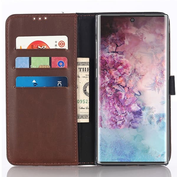 Crazy Horse Lompakkokotelo - Samsung Galaxy Note 10 - Coffee Brown