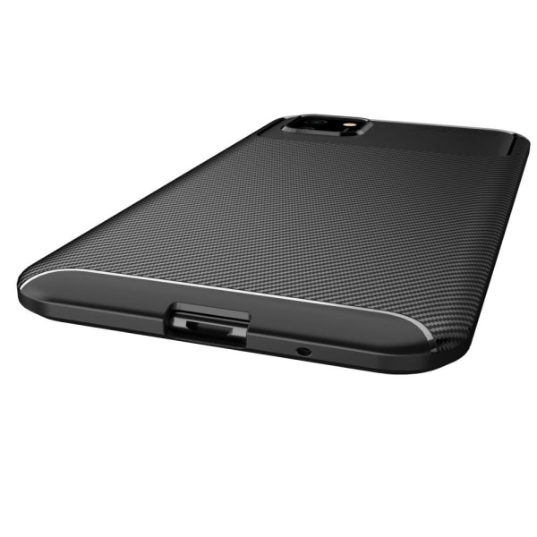 Huawei Y5p Carbon Fiber Pattern Bagcover - Sort Black