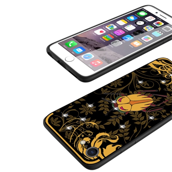 NXE Insect Pattern Diamante TPU Case for iPhone 8 Plus / 7 Plus - Yellow Cicada Multicolor