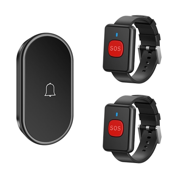 300m Wireless Alarm System Assault Alarm Emergency Help Black