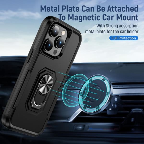 Til iPhone 15 Pro Max PC+TPU Stødsikker Cover Telefontaske Black
