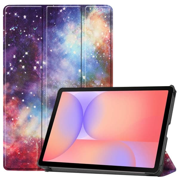 Samsung Galaxy Tab S10 Lite / S10 FE / S9 FE Kotelo Kuvioilla ja Jalustalla - Galaxy Multicolor