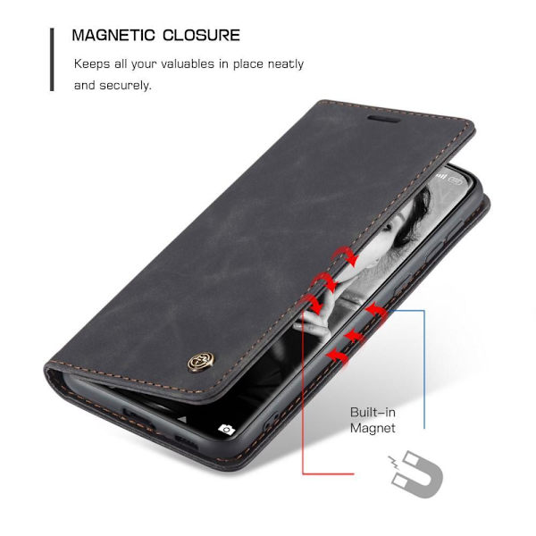 CASEME Retro Wallet Case for Xiaomi Redmi Note 10 4G/Note 10S - Black Black