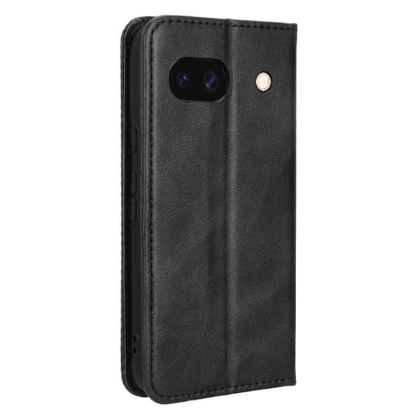 Google Pixel 8a Stativ Telefonveske Full Beskyttelse Lommebok Deksel - Svart Black