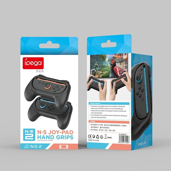 IPEGA 1 par kompatibel med Nintendo Switch 2 Grips Shell spilcontroller Joy-Con Black