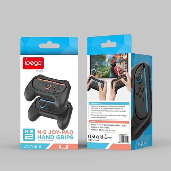 IPEGA 1 par kompatibel med Nintendo Switch 2 Grips Shell spillkontroller Joy-Con Black
