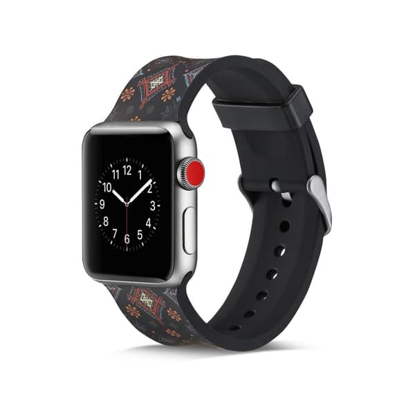 Silikon klokkerem til Apple Watch 4 44mm, 3/2/1 42mm - Blomster Multicolor