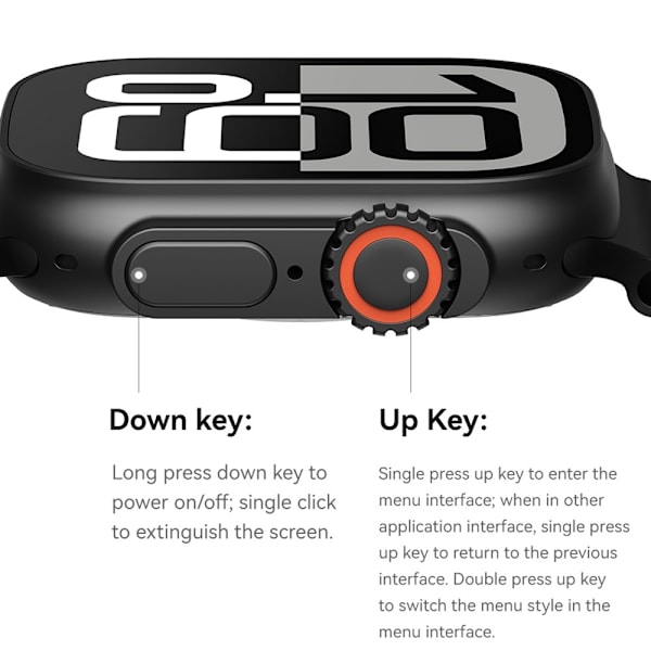 USAMS AT03 2.01" Smartwatch Bluetooth Sports Tracking Stemmeassistent Android iOS Black