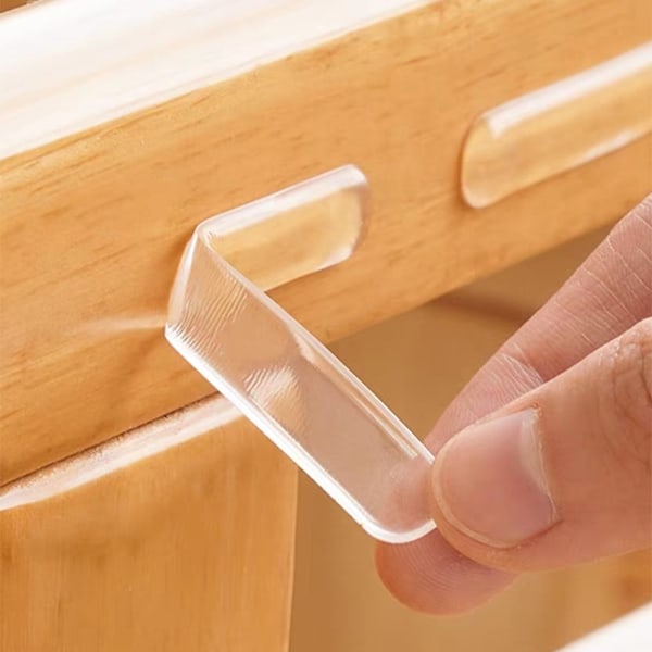 10 STK 63x10x2MM Anti - kollisionsbeskyttelse Dørgreb Køleskab White