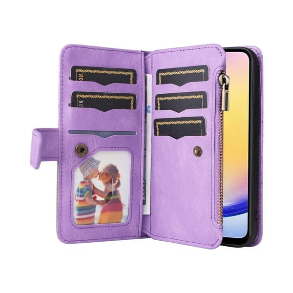KT Multifunksjons Serie-5 Telefonveske for Samsung Galaxy A25 Purple