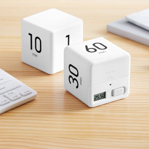 Timer Digital Display Timer Countdown Alarm 15-20-30-60 Minutes White