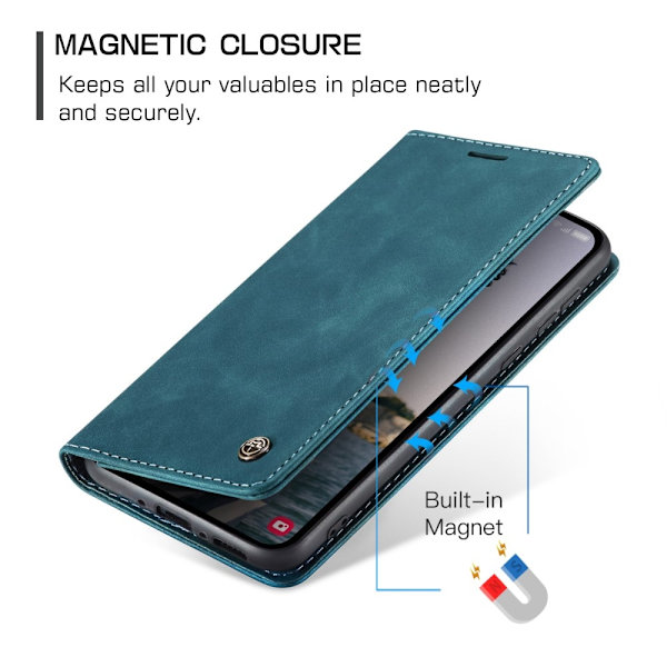 CASEME Retro Lompakkokotelo Samsung Galaxy A35 Blue