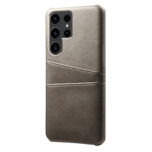 Til Samsung Galaxy S24 Ultra KSQ PU-læderbelagt skal hårdt etui Grey