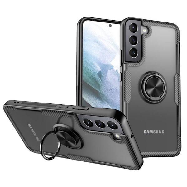 Samsung Galaxy S22 5G Fingerring Kickstand Hybrid Taske - Sort Black