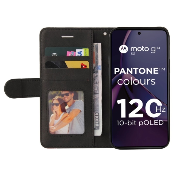 Til Motorola Moto G84 KT-serie-1 dobbeltfarve Black