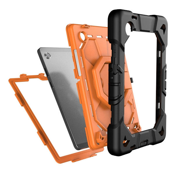 Samsung Galaxy Tab A11+ Kuori PC+Silikoni Tablettisuojus Black + Orange Multicolor