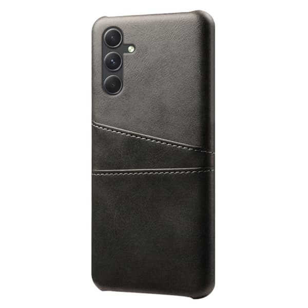 Til Samsung Galaxy A35 KSQ PU - læderbelagt skal hårdt etui Black