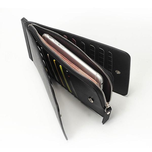 Multi korthållare mobiltelefonfodral universal 26 kortplatser Svart