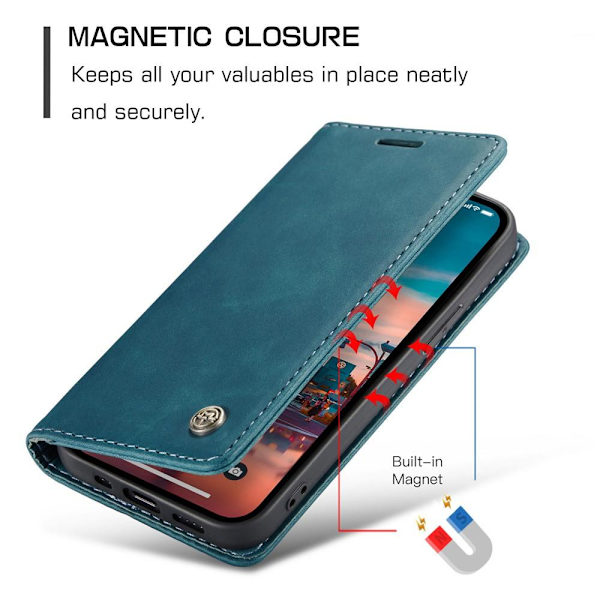 CASEME Lommebok-deksel iPhone 15 - Blå Blue
