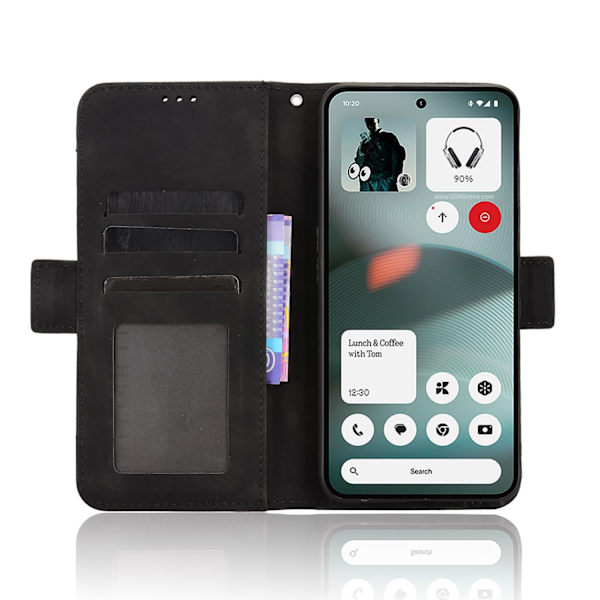 Pungcover til Nothing Phone (3a) Lite 5G med flere kortpladser - Sort Black