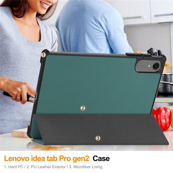 För Lenovo Idea Tab Pro Gen 2 13" Fodral Stativ Stötskydd - Grön Grön