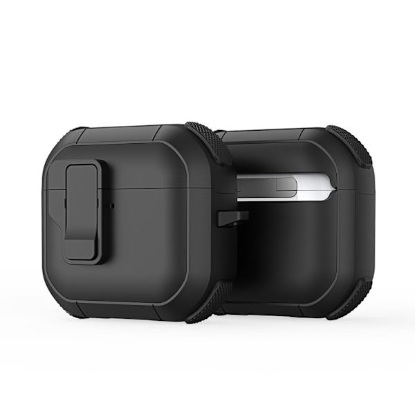För AirPods 4 Fodral DUX DUCIS PC+TPU Bluetooth Fodral / Skal med krok Svart