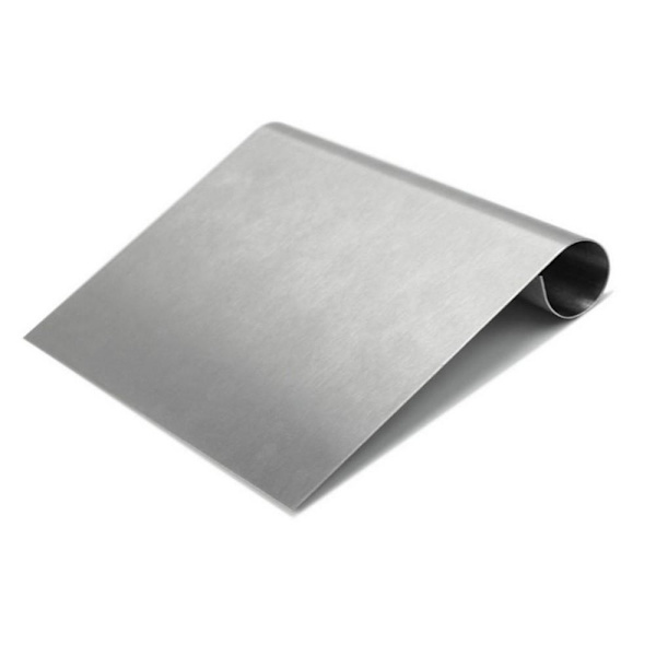 Deigskrape Rustfritt stål Slicer Pastry Pizzakutter med måleskala Silver chrome