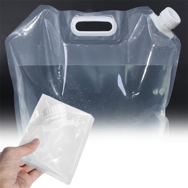 hopfällbar vattenbehållare Nöd Överlevnad Vattenförvaring - 10L Transparent