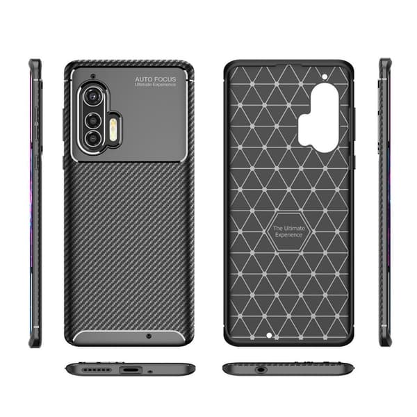Motorola Edge+ Karbonfiber Deksel - Svart Black