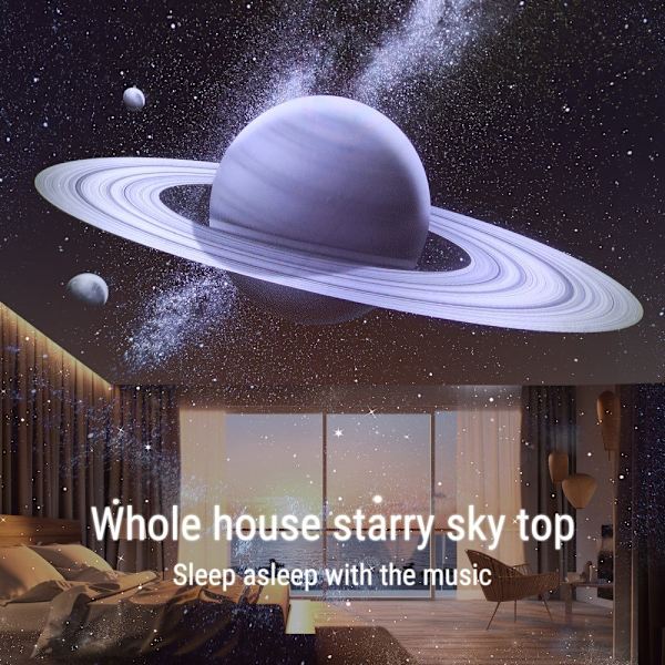 Multifunktionell Galaxy Star - projektor White Noise Bluetooth - högtalare Vit