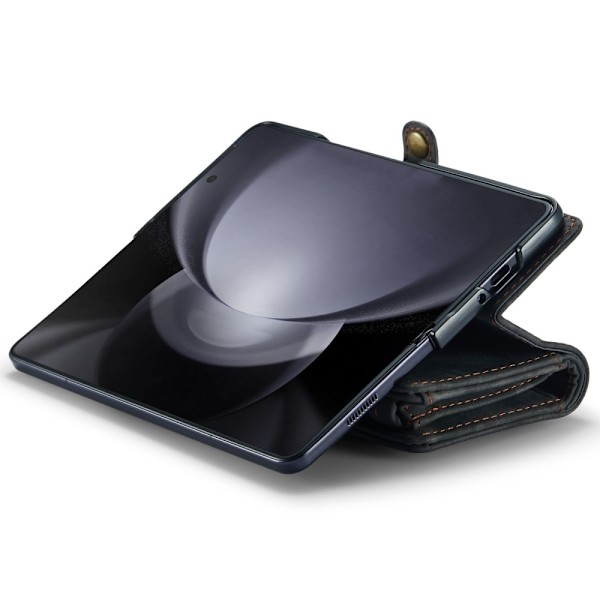 CASEME Retro läder plånboksfodral till Samsung Galaxy Z Fold6 Svart