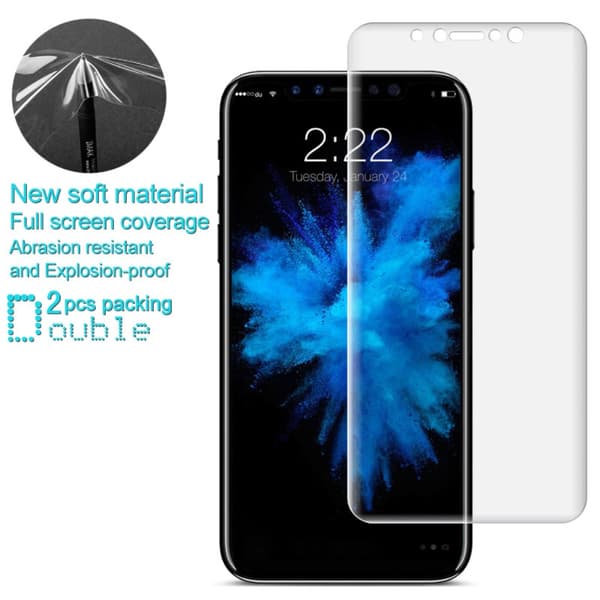 IMAK Skjermbeskyttere til iPhone X/XS - Soft Hydrogel 2 - pack Transparent