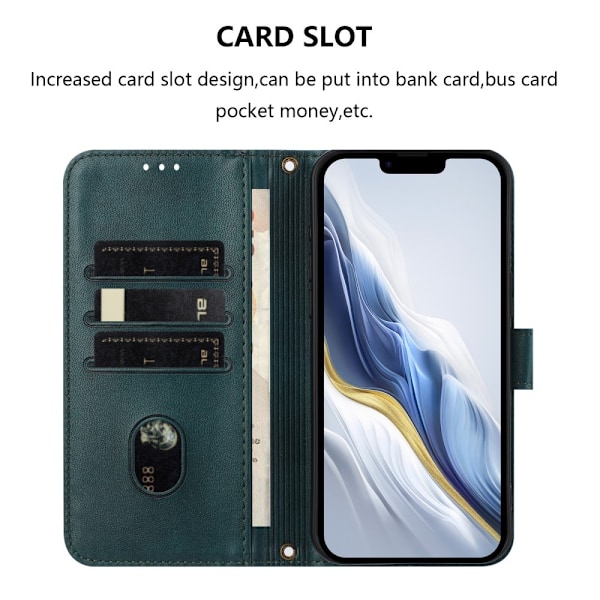Motorola Edge 60 5G / 60 Fusion 5G Suojakotelot Lompakko Teline Retrokuvio Nahkainen Green