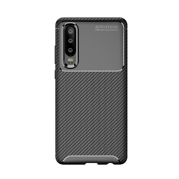 Carbon Fiber Texture Brushed TPU Shell Huawei P30 - Musta Black