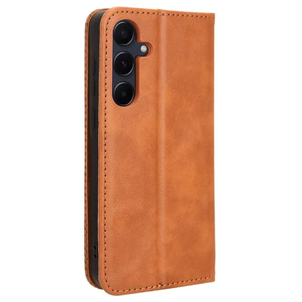 Lommebok Stativ Flip Telefonveske for Samsung Galaxy A35 5G Brown