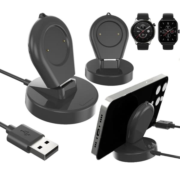 Huami Amazfit GTR 4 USB - latauskaapelin teline 1m Black