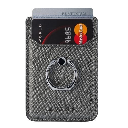 MUXMA Kortholder Ringstativ RFID Blokkerende Kredittkort - Svart Black