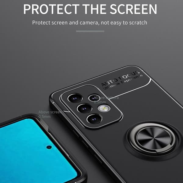 Samsung Galaxy A33 5G deksel med fingerring og innebygd plate Black