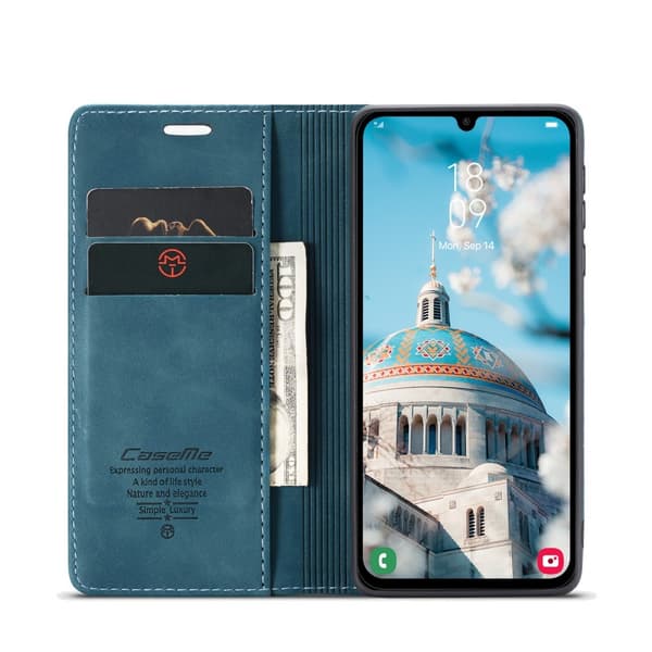 CASEME Retro Lommebok Etui for Samsung Galaxy A16 - Blå Blue